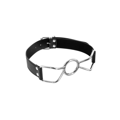 Knebel BDSM z otwartą konstrukcją w kształcie pająka, regulowany, czarny