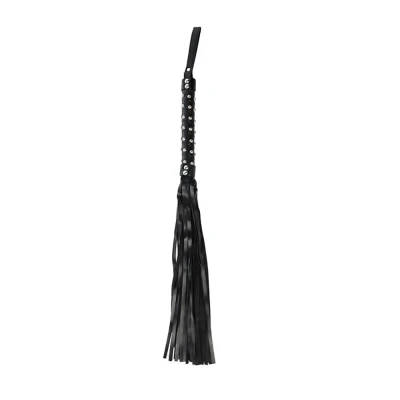 Flogger czarny z wysokiej jakości skóry PU, idealny do zabaw BDSM, długość 65 cm