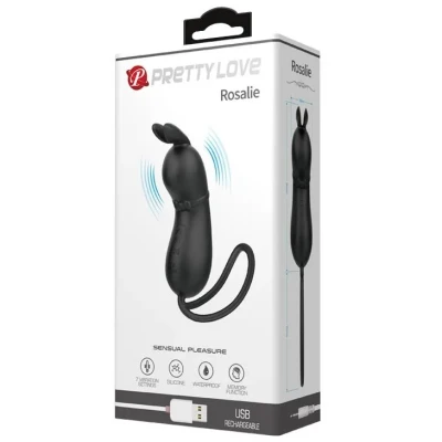 Wibrator kieszonkowy z pamięcią - PRETTY LOVE Rosalie, 7 funkcji, silikon ABS, czarny
