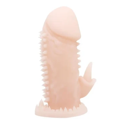 Rękaw stymulujący do intymnych chwil z elastycznego TPR, miękkie guzki, cielisty kolor