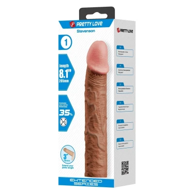 Rękaw na penisa PRETTY LOVE - Stevenson z TPR, realistyczny, dla intensyfikacji przyjemności