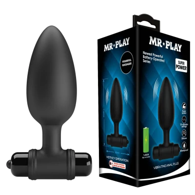 Wibrujący analny plug silikonowy z ergonomicznym kształtem - Mr. Play 11,8 cm