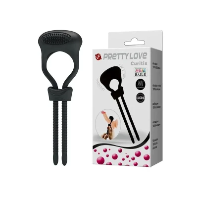 Wibrator do stymulacji penisa PRETTY LOVE - CURITIS z regulowanym zaciskiem 4,8 cm