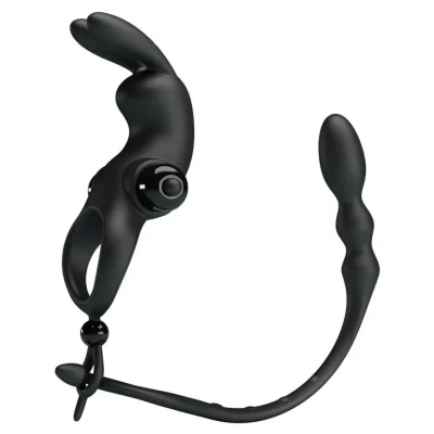 Wibrator oczne pierścień erekcyjny z wtyczką analną - PRETTY LOVE V