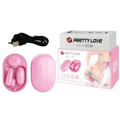 Stymulator intymny PRETTY LOVE Magic Box Pink, 12 wibracji, 7 stuków, wodoodporny
