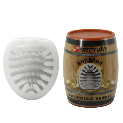 Masturbator PRETTY LOVE - BOURBON, elegancki kształt beczki, TPR/ABS, teksturowane wnętrze