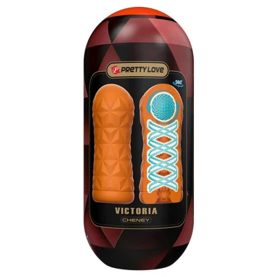 Masturbator wirujący PRETTY LOVE VICTORIA CHENEY z TPR i ABS, przezroczysty, wielokrotnego użytku