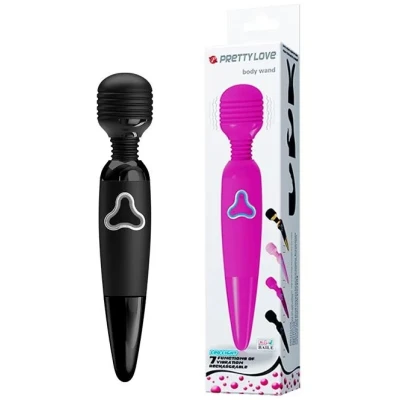 Masażer erotyczny - PRETTY LOVE BODY WAND BLACK, 7 funkcji wibracji, silikonowy