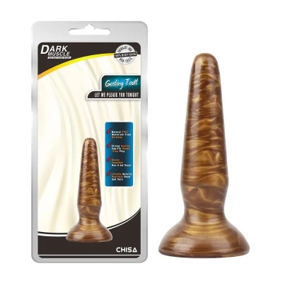 Dildo złote z przyssawką, realistyczna tekstura, długość 10,2 cm, PVC