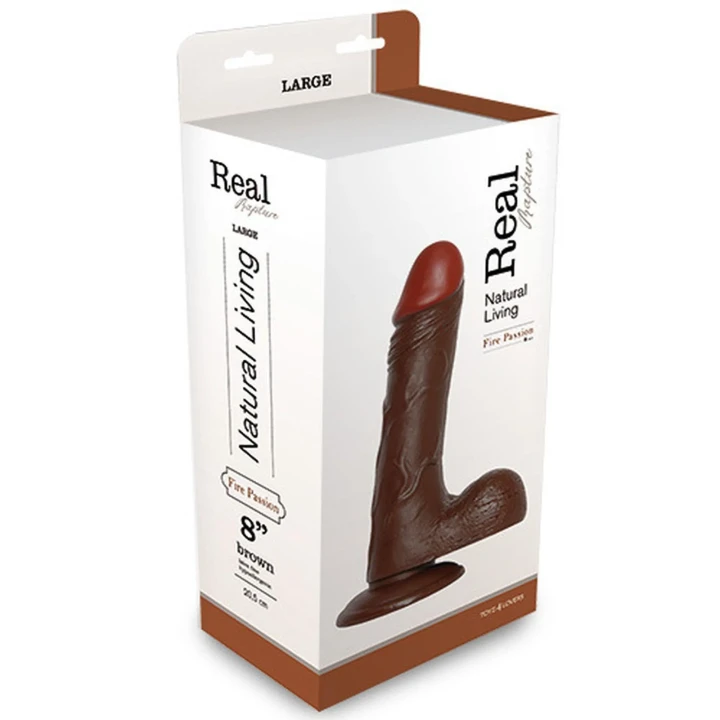 Dildo realistyczny 8" Brown - wysoce szczegółowy, hipoalergiczny akcesorium do intymności