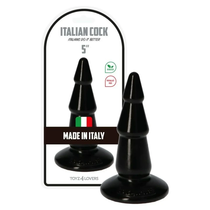 Korek analny Pino Black - trójdrożny, bezpieczny, wodoodporny, Włoskiej produkcji