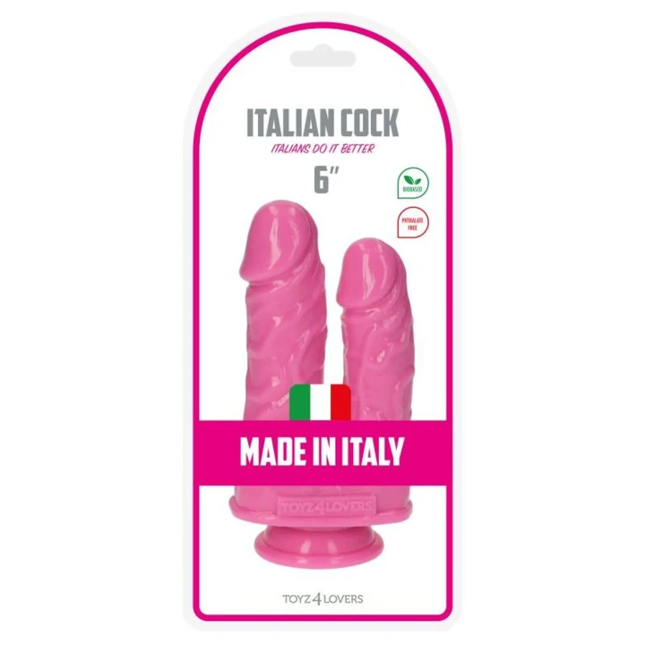 Podwójne dildo do stymulacji intymnej Caino e Abele Pink, 15.5 cm, PVC