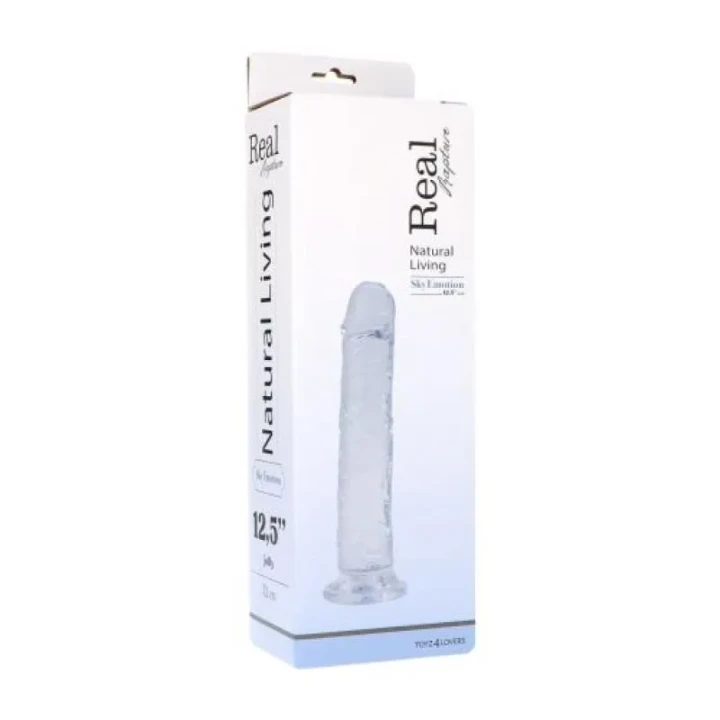 Dildo przezroczyste, duże, elastyczne z mocną przyssawką, 32 cm, TPR