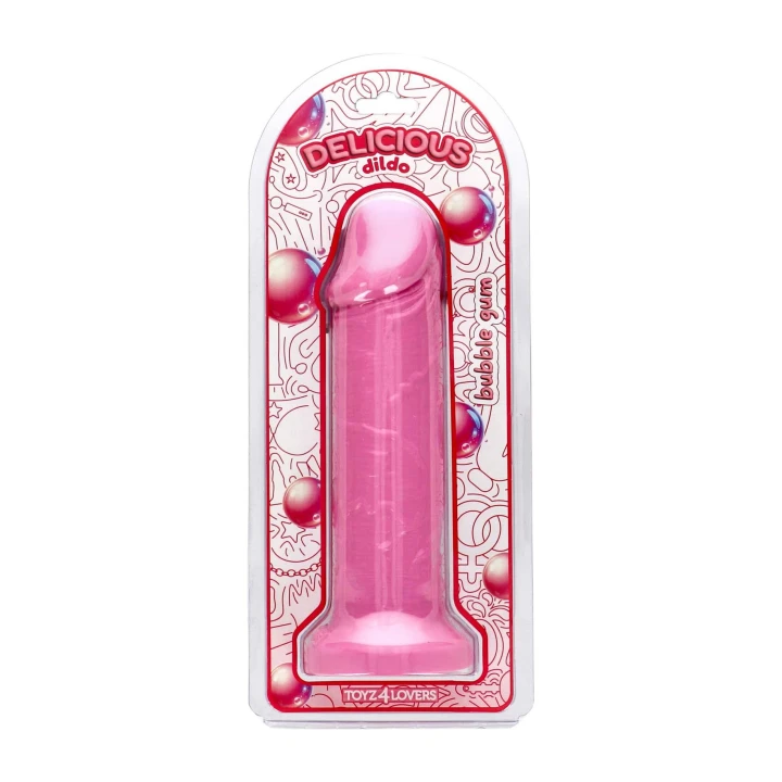Realistyczne dildo o zapachu gumy balonowej, średnica 6,3 cm, długość 25 cm