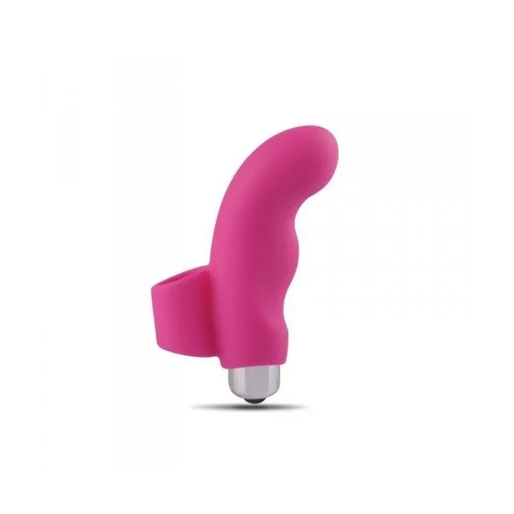 Osobisty wibrator ze stymulatorem palca, silikonowy, 9 cm, wibrujący, baterie w zestawie