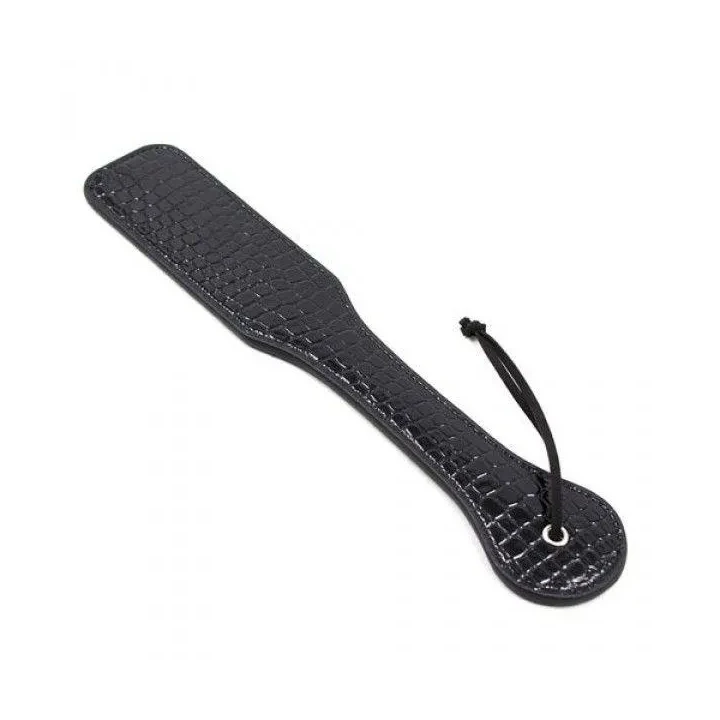 Płaskownik do spankingu Crocodile z sztucznej skóry, czarny, elegancki design