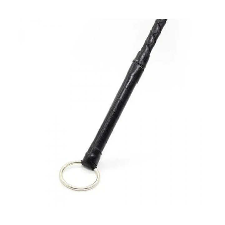 Bat do jazdy ręczny Pejcz-Frustino z czarnej skóry, elegancki dodatek BDSM