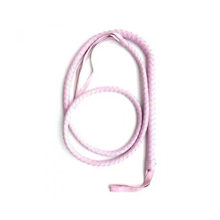 Pejcz skórzany Flog Whip Indy w kolorze różowym do zabaw BDSM dla początkujących
