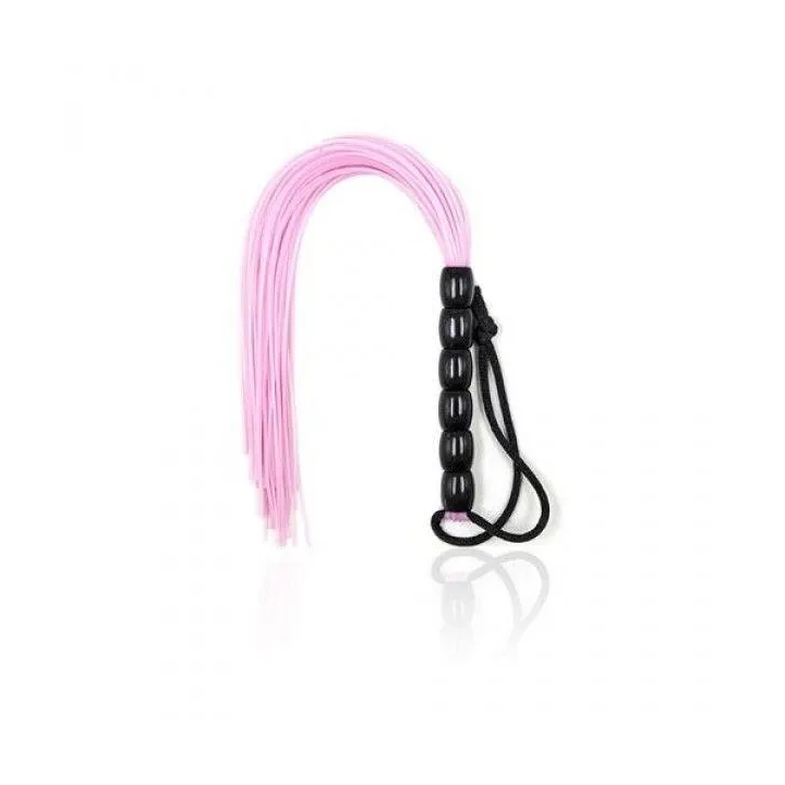 Flogger skórzany z frędzlami w kolorze różowym - idealny do eksperymentów BDSM