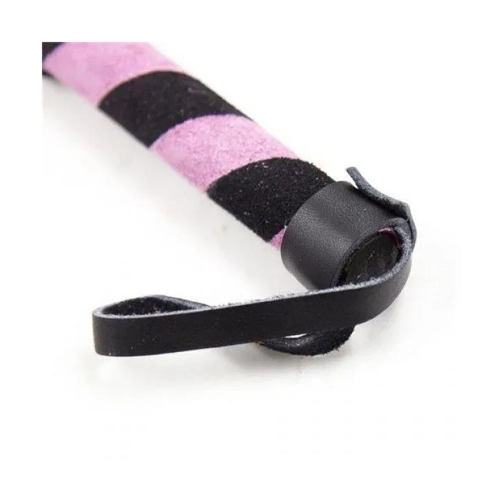 Pejcz-skórzany różowy z frędzlami Line Whip do BDSM, elegancki i funkcjonalny
