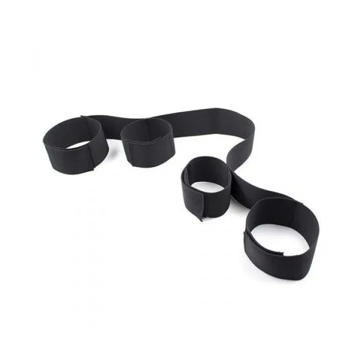 Zestaw wiązań nylonowych Costrittivo do ograniczania ruchów rąk i nóg czarny