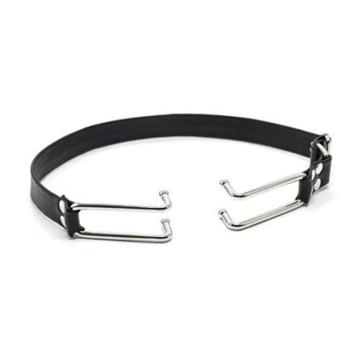 Rozszerzacz ust z metalowymi elementami, regulowany pas, kolor czarny, Toyz4Lovers