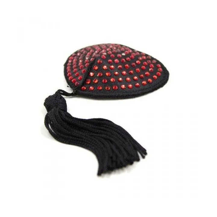 Nakładki na brodawki w kształcie serca z czerwonymi diamencikami - Bielizna-Heart Shine