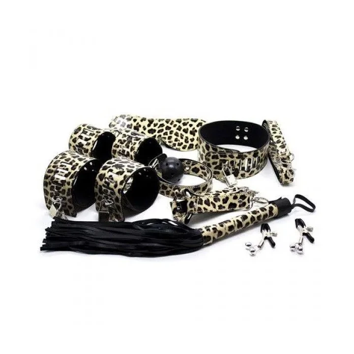 Zestaw do bondage "Wild Bondage Kit LEOPARD" z akcesoriami do odkrywania fantazji