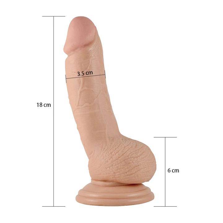 Ultra-realistyczne dildo o długości 17 cm z mocną przyssawką i wodoodpornym PVC