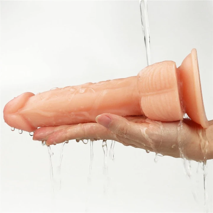 Realistyczne dildo 20 cm z podstawą na przyssawkę, 100% ultra miękka cyber skóra