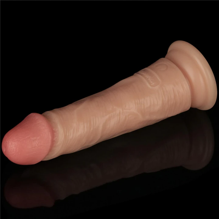 Wibracyjne dildo 7'' Power Basics Cock z przyssawką, wodoodporne, 10 trybów wibracji