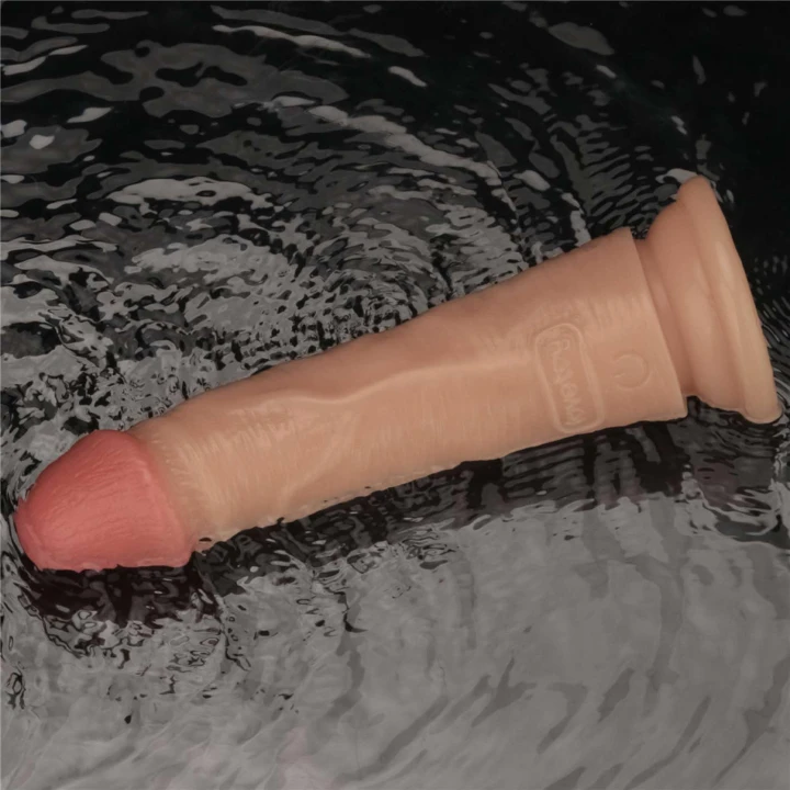 Wibracyjne dildo 7'' Power Basics Cock z przyssawką, wodoodporne, 10 trybów wibracji