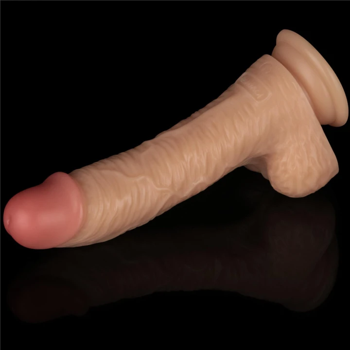 Wibracyjne dildo 8.5'' z przyssawką, wodoodporne, z 10 trybami wibracji, PVC