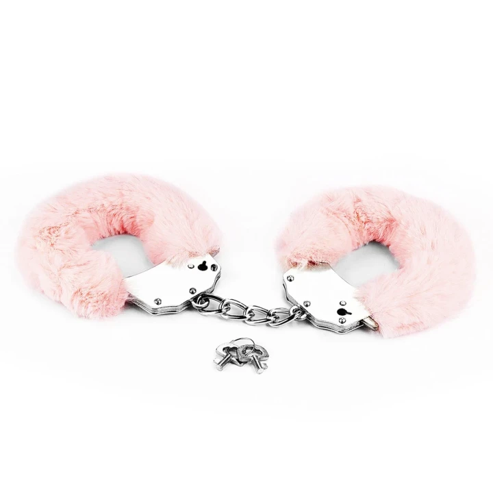 Kajdanki różowe z futerkiem dla par - Fetish Pleasure Fluffy Handcuffs