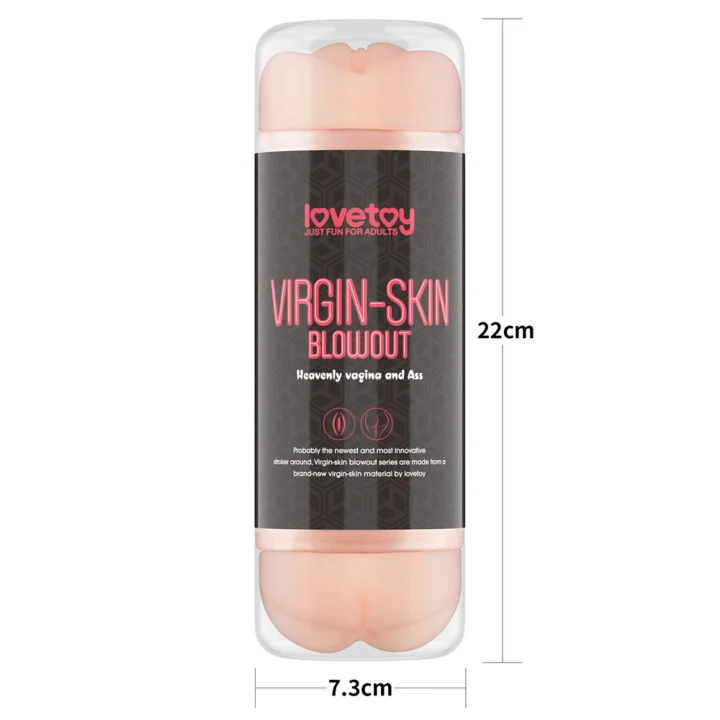 Masturbator męski Virgin-Skin z wibracjami - do użytku analnego i waginalnego, 22,4 cm