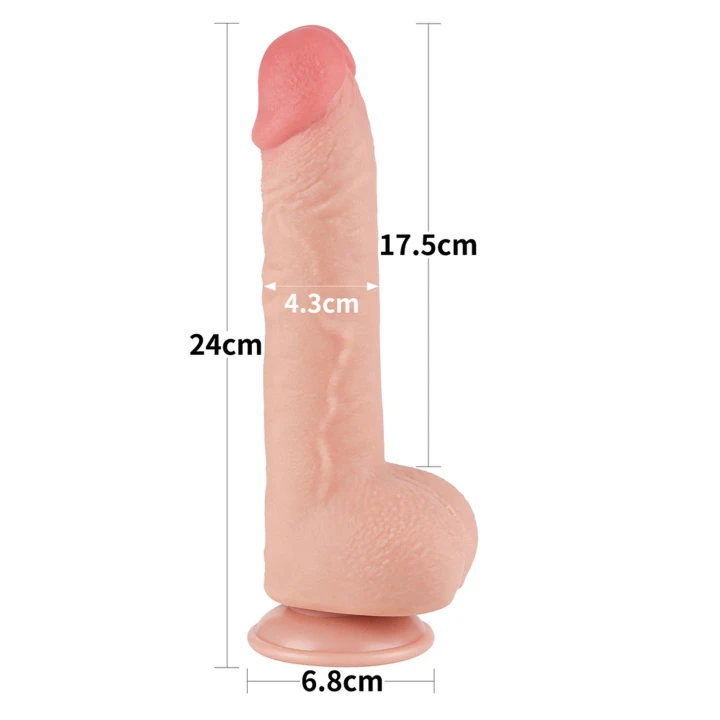 Dildo 9,5'' z podwójną gęstością i przyssawką – Super realistyczny materiał TPE