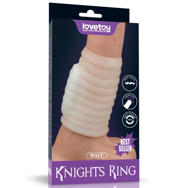Wibrator pierścieniowy do erekcji z falami - Vibrating Wave Knights Ring, TPE, wodoodporny