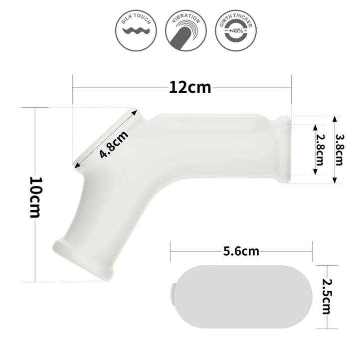 Wibrujący pierścień erekcyjny z mankietem na mosznę, TPE, wodoodporny, z baterią