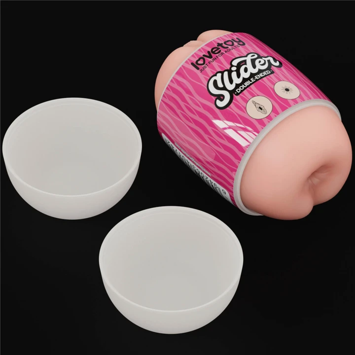 Dwustronny masturbator wibracyjny z symulacją pochwy i anus 10,3 cm