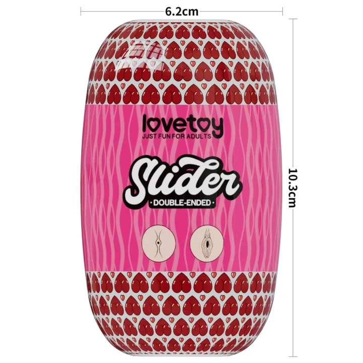 Dwustronny masturbator do intymnej stymulacji - pochwa i anus, TPE, naturalny kolor