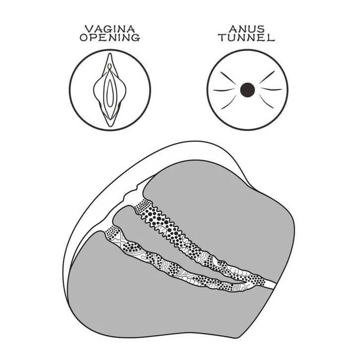 Masturbator męski Streetgirl's #4, czarny, realistyczny, 21 cm długości