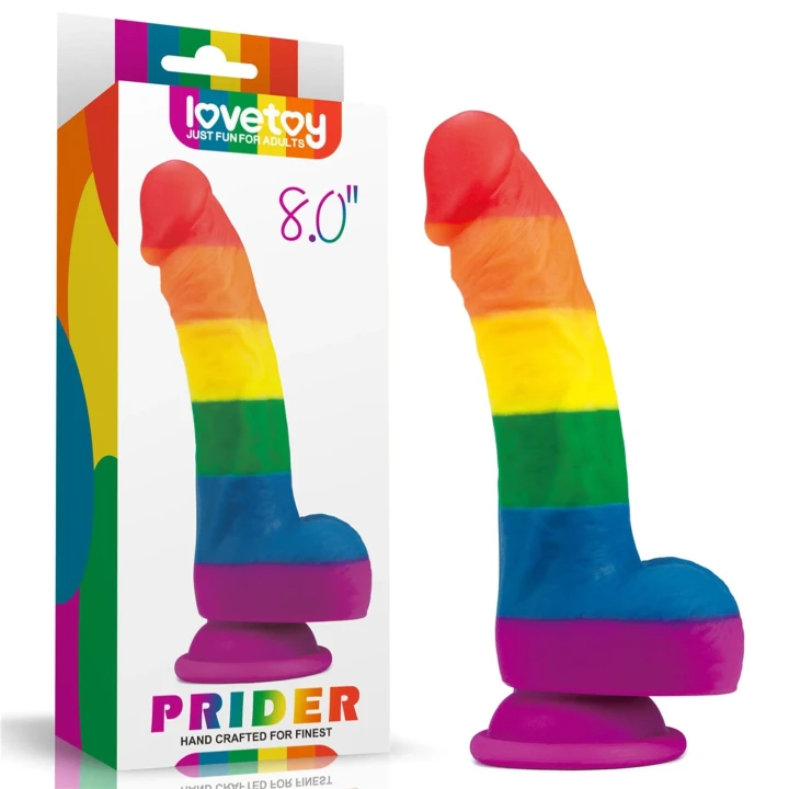 Dildo Prider 20,5 cm z platynowego silikonu, hipoalergiczne, z przyssawką