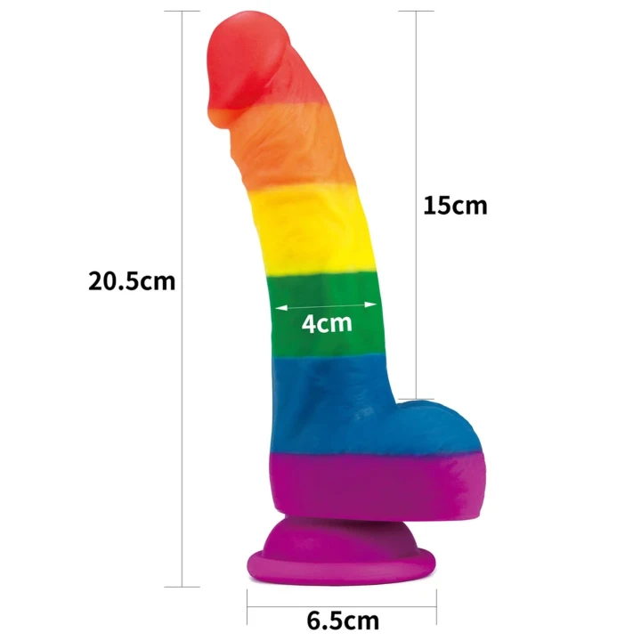 Dildo Prider 20,5 cm z platynowego silikonu, hipoalergiczne, z przyssawką