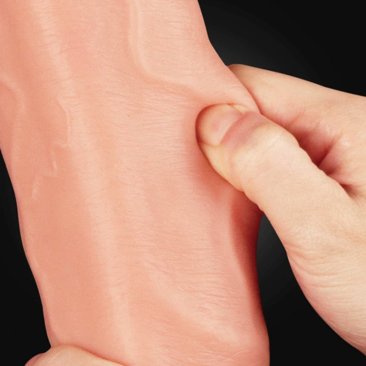 Dwuwarstwowe dildo z platynowego silikonu 30.5 cm, realistyczne z przyssawką