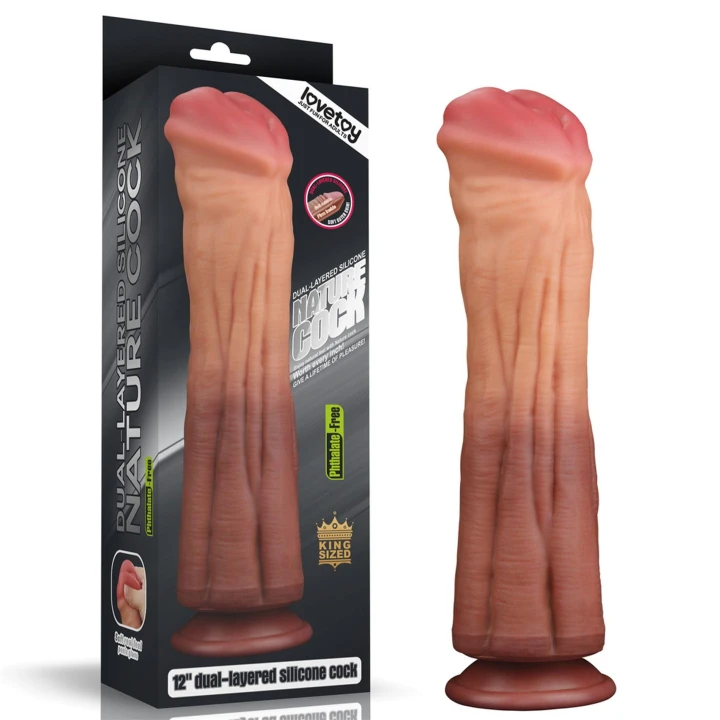 Realistyczny dildo 12'' z przyssawką - silikon platynowy, naturalne doznania
