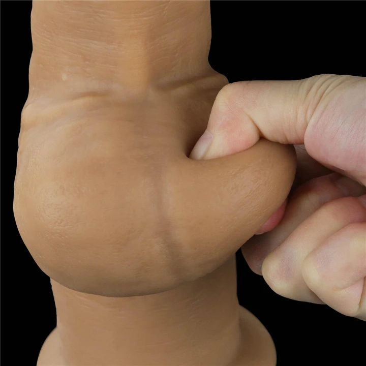 12-calowe dildo z uchwytem, realistyczny silikon i mocna przyssawka, 30,5 cm