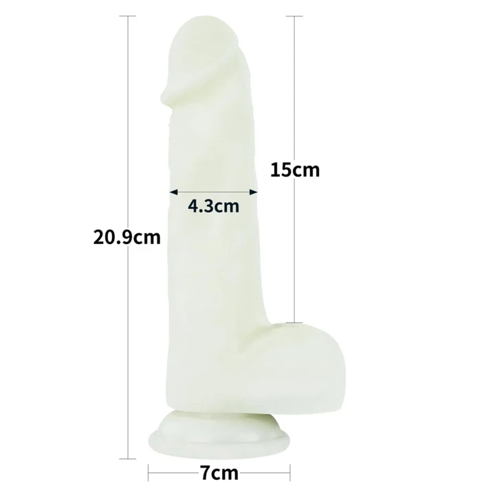 Dildo świecące Lumino Play z realistyczną teksturą, silikon platynowy, przyssawka, 8