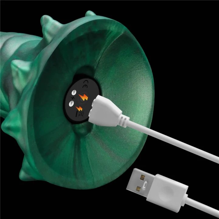 Wibrujące dildo silikonowe z podwójnym pazurem, 10 trybów, wodoodporne, 19 cm