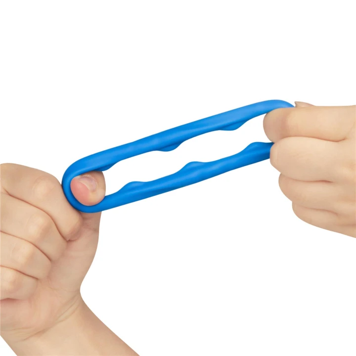 Rozciągacz silikonowy o unikalnej strukturze z wypustkami, 2,4 cm, niebieski