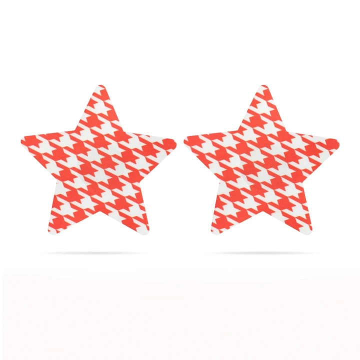Nakładki na sutki w kształcie gwiazdek - samoprzylepne satynowe (2 pary)